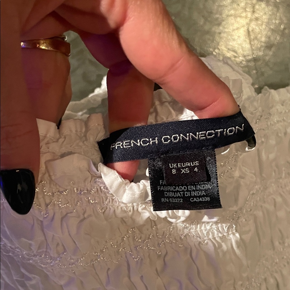 French Connection White Smocked Camisole - Picture 2 of 3